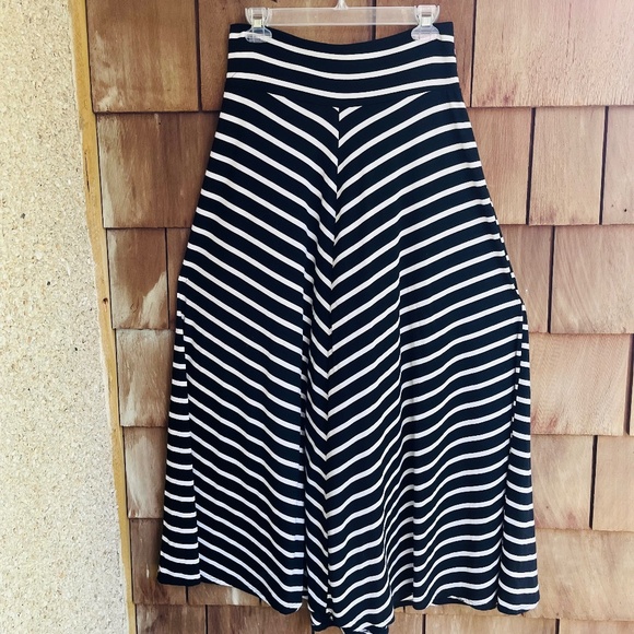 AB Studio Black White Stripe Soft Stretch Flowy Maxi Skirt Women’s XL - Picture 1 of 6